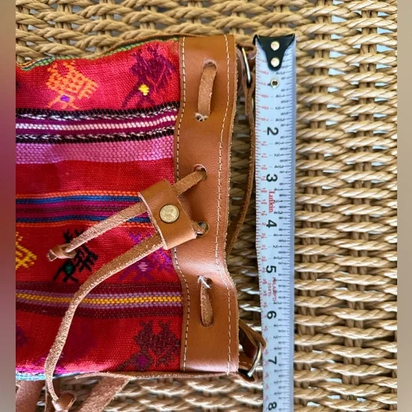 Stylish Pink and Brown Women's Bucket Bag - Picture 8 of 9